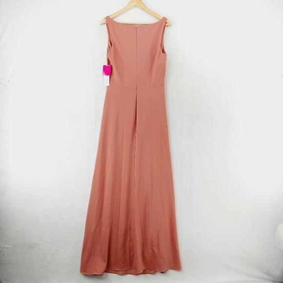 NEW Bari Jay Bridesmaid Stretch Crepe Deco Rose Evening Maxi Dress P2821 - Picture 5 of 9